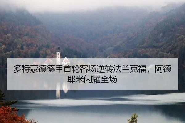 多特蒙德德甲首轮客场逆转法兰克福，阿德耶米闪耀全场
